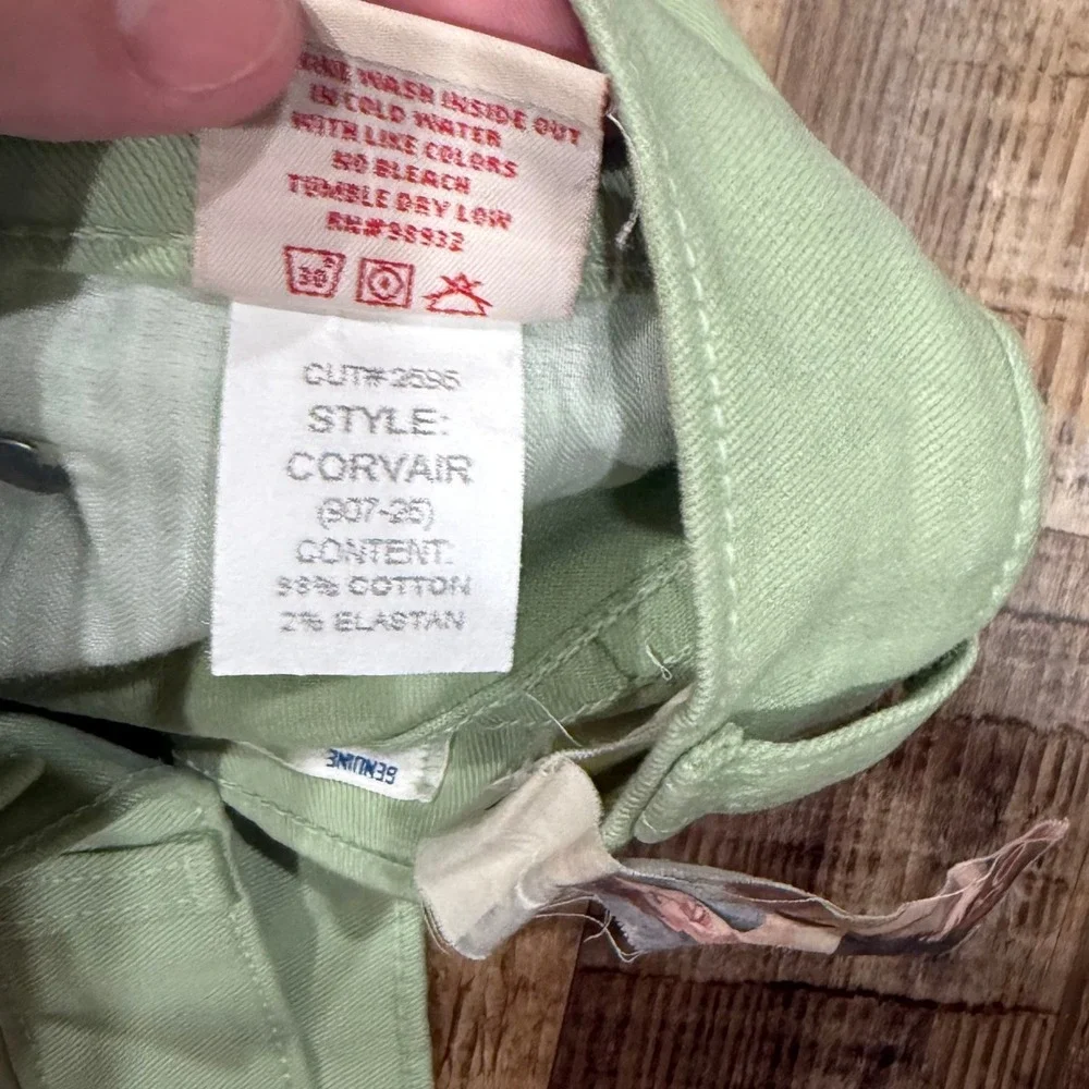 Red Engine Corvair Spearmint Green Roll Cuff‎ Boyshorts Sz 30 Made in USA 907-26